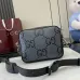 Small jumbo GG crossbody bag in grey and black GG leather #B50308