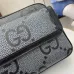 Small jumbo GG crossbody bag in grey and black GG leather #B50308