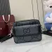 Small jumbo GG crossbody bag in grey and black GG leather #B50308