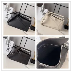 Loewe 052557 Panta Puzzle Bag in Glossy Calfskin Size 24x10.5x16.5CM #B62893