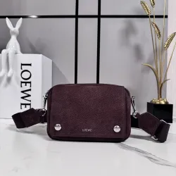 Loewe 652514 Pebble Messenger Bag in Pebbled Calfskin Size 20x6x12.5CM #B62909
