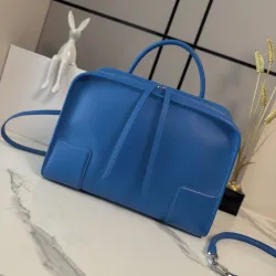 Loewe Amazona 180 Blue Leather Top Handle Bag 34.5x14x27cm #B64994