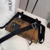 Loewe Flex Messenger Bag (822513) - Medium Size, Plaid Canvas & Suede, Anagram Logo, Adjustable Strap #B59971