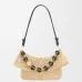 Loewe Medium Ola Raffia & Leather Shoulder Bag, 26 x 13 x 18 cm #B63221