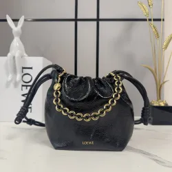 Loewe Mini Flamenco Purse Crocodile-Effect Bucket Bag, 23 x 17 x 5.5 cm #B63222
