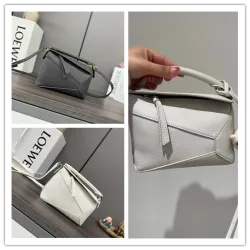 Loewe Mini Puzzle Edge bag in soft grained calfskin Grey #B50304