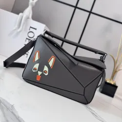 Loewe Puzzle Fringe Cat Leather Shoulder Bag 24x10.5x16CM #B63843