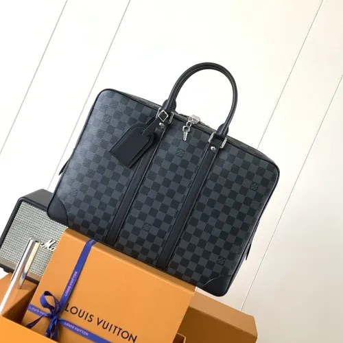 LV N41125 Porte-Documents Voyage Monogram Macassar Business Briefcase Handbag #A67484