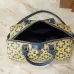 2026 Yellow Clover Pattern Blue Accents  Luxury Leather Stylish Travel  bag #B60308