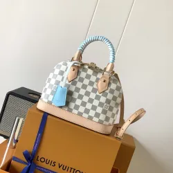 LV Damier Azur Alma BB Mini Handbag M40902 L17xW13.5xH26cm #B67205