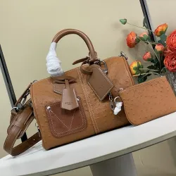 LV M89119 Speedy 25 Ostrich Leather Bag, Top Quality, 25x15x15cm #B61845