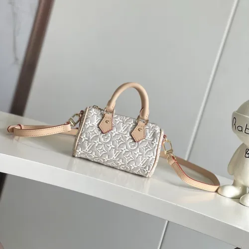 LV White Nano Speedy Mini Crossbody M28502 L16xH10xD7.5cm #B67217