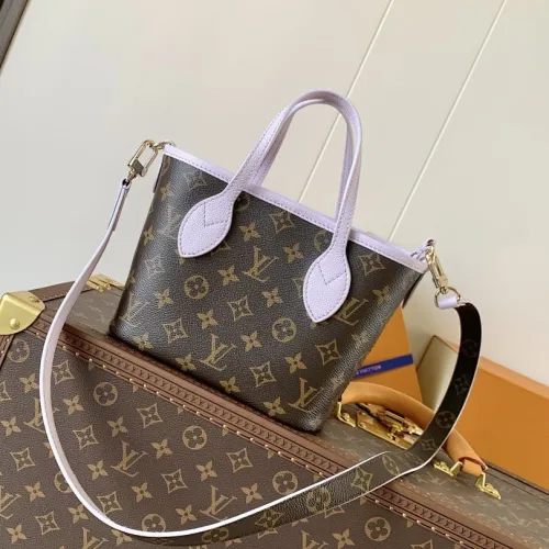 Louis Vuitton M25656 Neverfull Bandoulière Inside Out BB Tote Bag - Purple Monogram Canvas & Leather with Microchip #B60511
