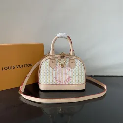 Louis Vuitton M28672 Stamp Limited Alma BB Printed Canvas Dome Top Handle Crossbody Bag #B65988