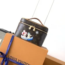  Monogram Canvas Vanity Case - Limited Edition with Cute Winter Cartoon Motif & Gold-Tone Zippers M26647 #B58343