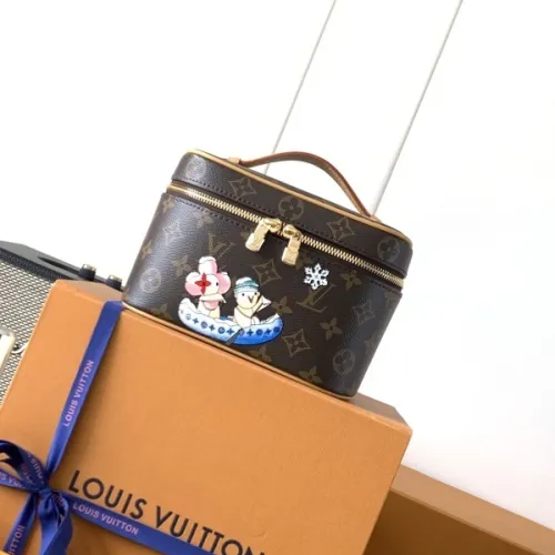 Louis Vuitton Monogram Canvas Vanity Case - Limited Edition with Cute Winter Cartoon Motif & Gold-Tone Zippers M26647 #B58343