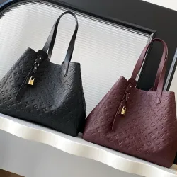  Neverfull MM Tote Bag (2 Colors) – Black/Burgundy Monogram Empreinte Leather with Gold-Tone Lock #B59169