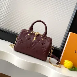 Speedy Bandoulière 20 – Burgundy Monogram Empreinte Leather with Gold-Tone Lock & Chain Strap #B59166