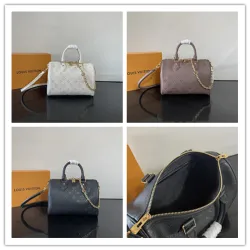  Speedy Bandoulière Mini (3 Colors) – White/Dark Brown/Black Monogram Empreinte Leather with Chain Strap #B59168