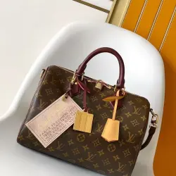  Speedy Soft 30 Boho Handbag (M12803) - Monogram Canvas, Ostrich Trim, 30×21×17cm #B59995