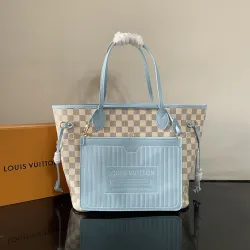 Louis Vuitton Neverfull Inside Out Damier Azur Tote Bag 47×28×14cm #B65023