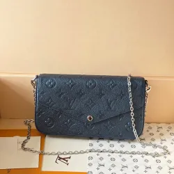 Louis Vuitton Pochette Metis Crossbody Bag – Iridescent Navy Monogram Empreinte Leather (Silver-Tone Chain Strap) #B58778