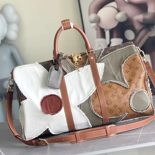 Louis Vuitton Patchwork Monogram Shadow Keepall 50 Duffle M29190 #B66572