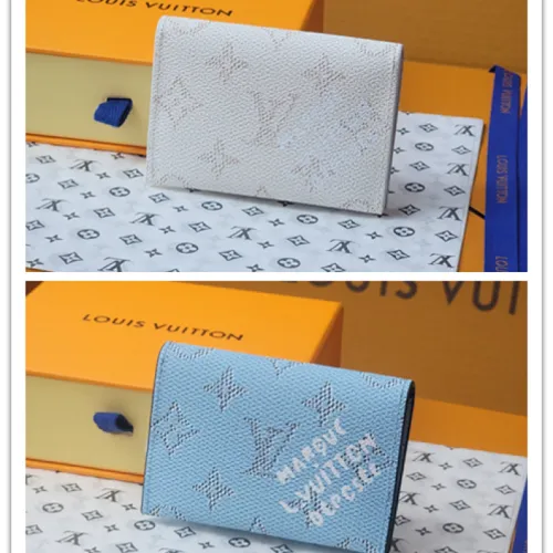 Louis Vuitton M14817 Chip Version Card Holder - White & Light Blue #B59463