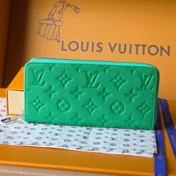  M25998 Full-Zip Wallet - Green Monogram Pattern Premium Leather Card Holder & Coin Purse #B59486
