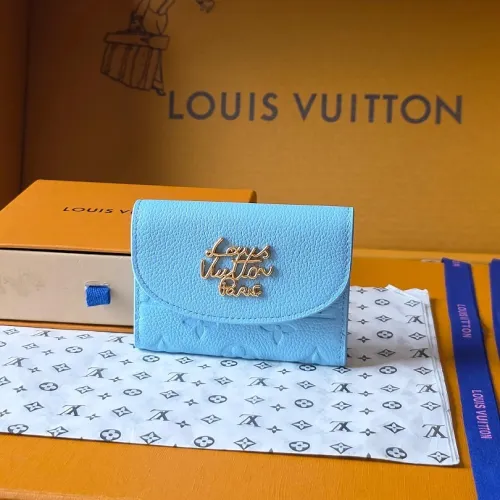 Louis Vuitton M27480 Rosali Sky Blue Empreinte Leather Snap Closure Coin Card Mini Wallet #B66010