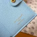 Louis Vuitton M27488 Lisa Light Blue Empreinte Leather Compact Zip Card Wallet #B66008