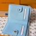Louis Vuitton M27488 Lisa Light Blue Empreinte Leather Compact Zip Card Wallet #B66008