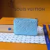 Louis Vuitton M27488 Lisa Light Blue Empreinte Leather Compact Zip Card Wallet #B66008