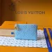 Louis Vuitton M27488 Lisa Light Blue Empreinte Leather Compact Zip Card Wallet #B66008