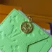 Louis Vuitton M27668 Porto Cult Romy Green Empreinte Leather Zip Card Holder Wallet #B66007
