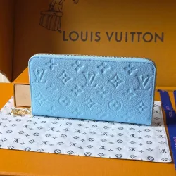  M28294 Zippy Blue Empreinte Leather Full Zip Long Wallet Card Purse #B66004