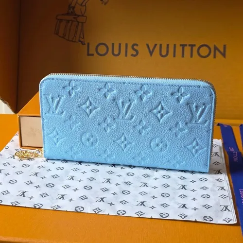 Louis Vuitton M28294 Zippy Blue Empreinte Leather Full Zip Long Wallet Card Purse #B66004