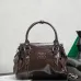 Miu Miu 5BA327 Glazed Leather Vintage Satchel Bag Removable Strap Top Handle Handbag #B65970