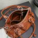 Miu Miu 5BA327 Glazed Leather Vintage Satchel Bag Removable Strap Top Handle Handbag #B65970