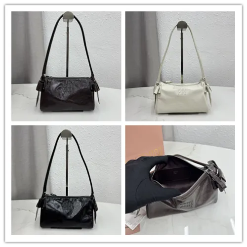 Miu Miu Ribbon Oil-Wax Leather Shoulder Bag 21×12.5×9.5cm #B65029