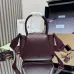 Prada 1BA362 Mini Leather Shoulder Bag - Burgundy Textured Top Version with Detachable Strap #B59501
