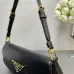 Prada Bolsa De Hombro Con Logo Triangular Esmaltado #B49848