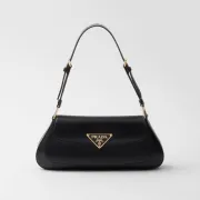Prada Bolsa De Hombro Con Logo Triangular Esmaltado #B49848