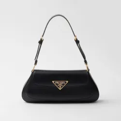 Prada Bolsa De Hombro Con Logo Triangular Esmaltado #B49848