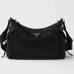 Prada Galleria Soft Shoulder Bag (2 Colors) – Burgundy/Black Leather with Gold-Tone Triangle Logo & Convertible Strap #B59176