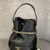 Prada Re-Edition Bucket Bag (4 Colors) – Red/Black/White/Brown Fabric with Gold-Tone Chain & Triangle Logo #B59173