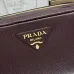 Prada BH082 Versatile Leather Tote Bag - Burgundy Top Version with Adjustable Logo Straps #B59492