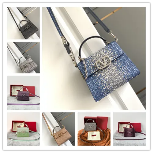 Valentino 1996 VSling Mini Crystal Handbag VLogo Magnetic Closure Crossbody Bag #A67483