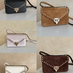 Valentino 2027 Rockstud Grainy Leather Shoulder Crossbody Bag #A67482