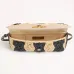 Valentino 22116 Garavani Devain Black Beige Striped Raffia Shoulder Crossbody Handbag #B66002